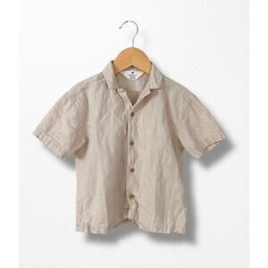 🌾 H&M Linen Blend Short Sleeved Shirt, Size 4T